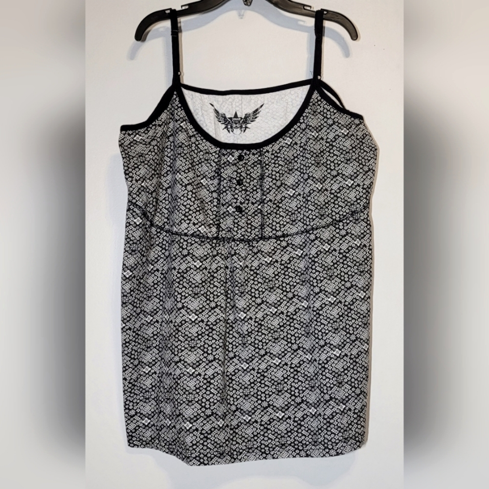 2X Jessie Cotton Black And White tank top